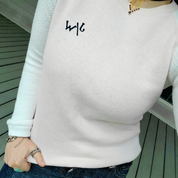 Jack Wills Embroidered Contrast Logo Pastel Knit Preppy Two-tone Sweater Jumper - Picture 3 of 12